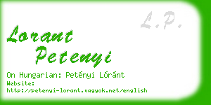 lorant petenyi business card